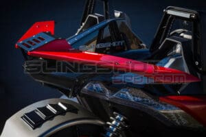 A close up of the rear end of a motorcycle.