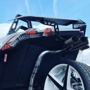 A close up of the rear end of a motorcycle